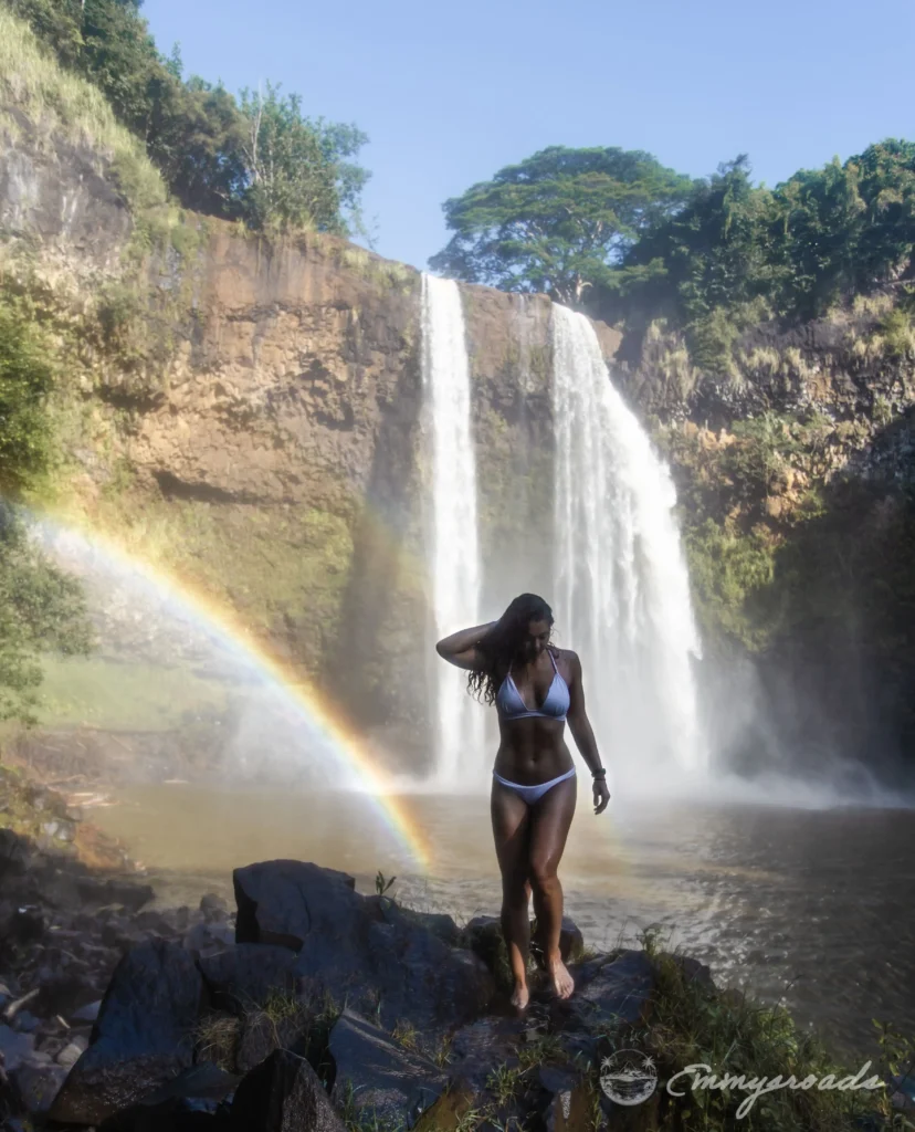 WAILUA FALLS hike Kauai Hawaii.